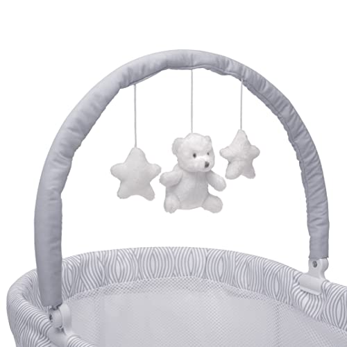 Delta Children Curve Bassinet, White/Grey