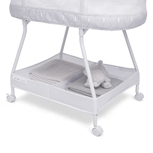 Delta Children Curve Bassinet, White/Grey