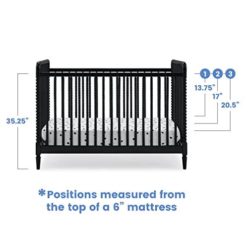 Delta Children Saint 4-in-1 Convertible Crib, Includes Conversion Rails, Greenguard Gold Certified, Black