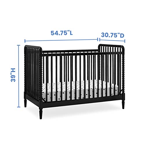 Delta Children Saint 4-in-1 Convertible Crib, Includes Conversion Rails, Greenguard Gold Certified, Black