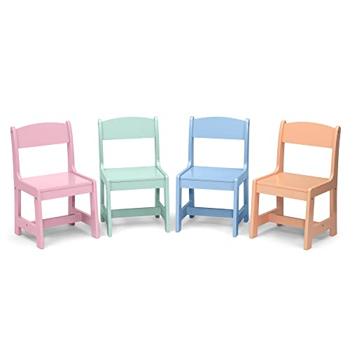 Delta Children MySize Kids Table with 4 Chairs, Bianca White/Pastel