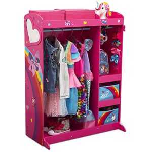 jojo siwa dress and play boutique by delta children – pretend play costume storage wardrobe for kids with mirror & shelves