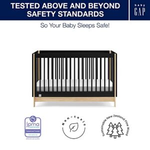 babyGap by Delta Children Tate 4-in-1 Convertible Crib - Greenguard Gold Certified, Ebony/Natural