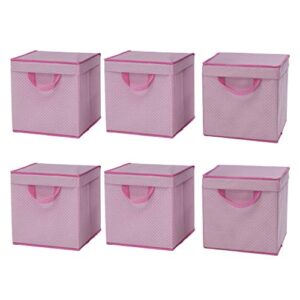 delta children lidded storage bins, barely pink, 6-pack