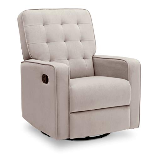 Delta Children Gavin Recliner Glider Swivel Chair Featuring LiveSmart Fabric by Culp - Stain-Resistant, Repels Moisture, Kid & Pet-Friendly Fabric, Linen