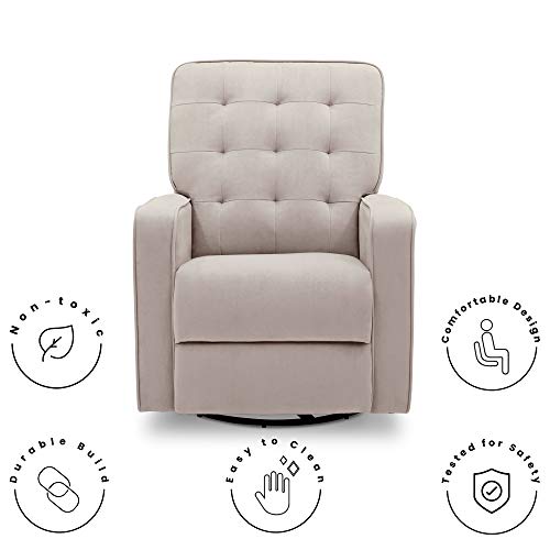 Delta Children Gavin Recliner Glider Swivel Chair Featuring LiveSmart Fabric by Culp - Stain-Resistant, Repels Moisture, Kid & Pet-Friendly Fabric, Linen