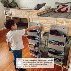 Delta Children 4 Pocket Over The Door Hanging Organizer Easy Storage/Organization Solution - Versatile and Accessible in Any Room in the House, Dove Grey, (Pack of 2)