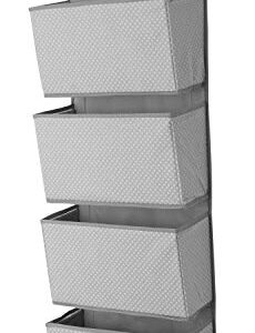 Delta Children 4 Pocket Over The Door Hanging Organizer Easy Storage/Organization Solution - Versatile and Accessible in Any Room in the House, Dove Grey, (Pack of 2)