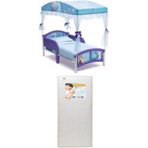 delta children canopy toddler bed, disney frozen with twinkle stars crib & toddler mattress