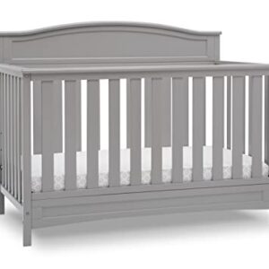 Delta Children Emery Crib 7-Piece Baby Nursery Furniture Set–Includes: Convertible Crib, Glider, Dresser, Changing Top, Crib Mattress, Sheets, & Changing Pad, Grey