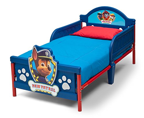 Delta Children 3D-Footboard Toddler Bed, Nick Jr. PAW Patrol + Delta Children Twinkle Galaxy Dual Sided Recycled Fiber Core Crib and Toddler Mattress (Bundle)