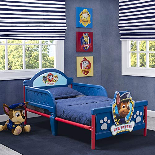 Delta Children 3D-Footboard Toddler Bed, Nick Jr. PAW Patrol + Delta Children Twinkle Galaxy Dual Sided Recycled Fiber Core Crib and Toddler Mattress (Bundle)