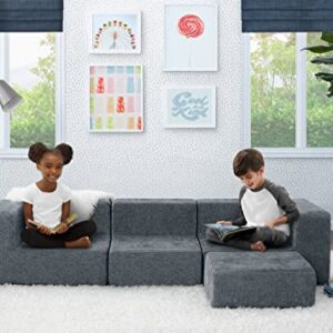 Delta Children Cozee 4-Piece Customizable Sectional Sofa Set, Grey