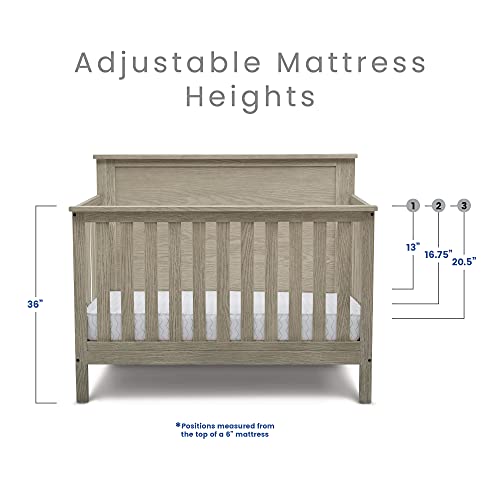 Delta Children Middleton 4-in-1 Convertible Baby Crib, Textured Limestone