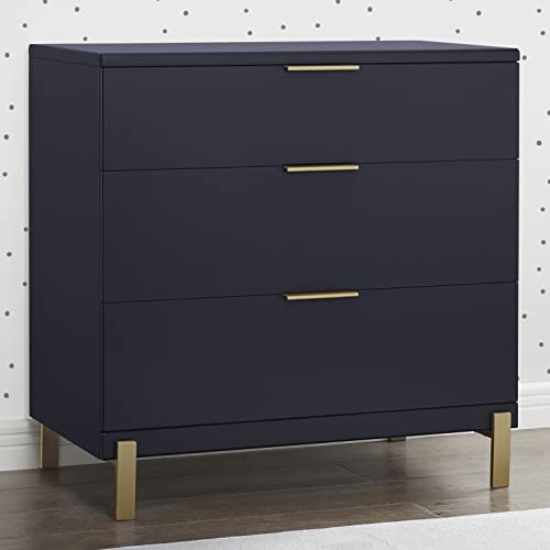 Delta Children Hendrix 3 Drawer Dresser, Midnight Grey/Bronze