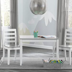 Delta Children Gateway Table and 2 Chairs Set - Greenguard Gold Certified, Bianca White/Grey