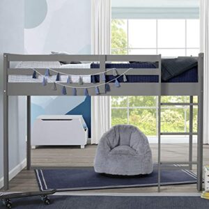 delta children twin loft bed with guardrail and ladder (coordinates with batman, spider-man & harry potter tents sold separately), charcoal