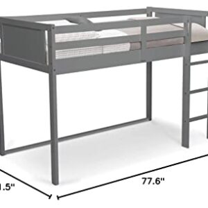 Delta Children Twin Loft Bed with Guardrail and Ladder (Coordinates with Batman, Spider-Man & Harry Potter Tents Sold Separately), Charcoal