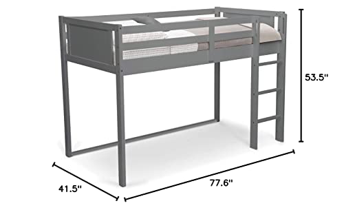 Delta Children Twin Loft Bed with Guardrail and Ladder (Coordinates with Batman, Spider-Man & Harry Potter Tents Sold Separately), Charcoal