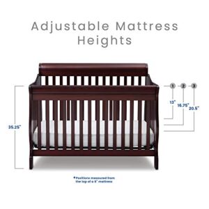 Delta Children Canton 4-in-1 Convertible Crib - Easy to Assemble, Espresso Cherry