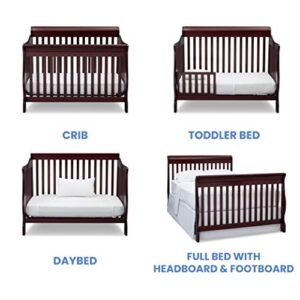 Delta Children Canton 4-in-1 Convertible Crib - Easy to Assemble, Espresso Cherry