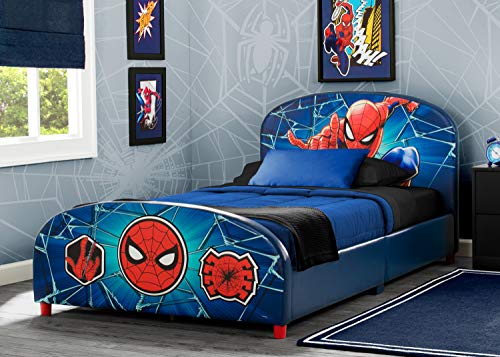 Delta Children Upholstered Twin Bed, Marvel Spider-Man-