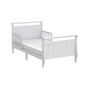 delta children wood toddler bed sleigh, crib, white