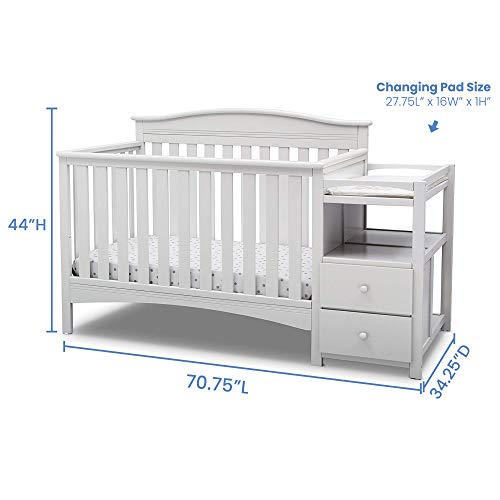 Delta Children Birkley Convertible Crib N Changer, Bianca White