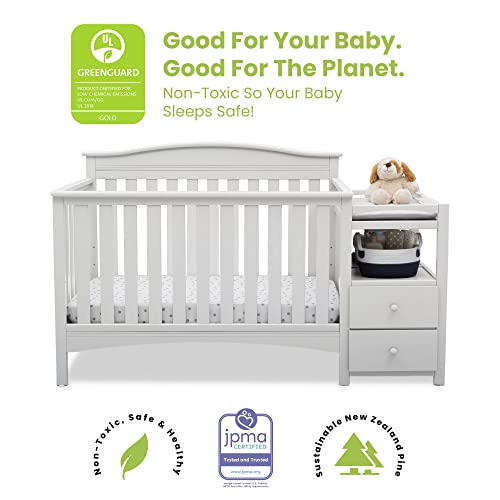 Delta Children Birkley Convertible Crib N Changer, Bianca White