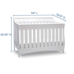 Delta Children Bentley S Series Deluxe 6-in-1 Convertible Crib, Bianca White