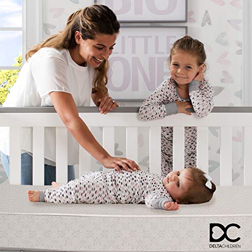 Delta Children Twinkle Stars 3-Inch Mini/Portable Crib Mattress - Premium Sustainably Sourced Fiber Core - Waterproof - GREENGUARD Gold Certified (Non-Toxic) - Trusted 10 Year Warranty - Made in USA