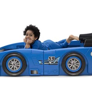 Delta Children Grand Prix Race Car Toddler & Twin Bed - Made in USA, Blue