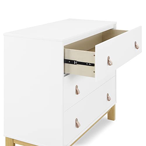 babyGap Legacy 3 Drawer Dresser with Leather Pulls - Greenguard Gold Certified, Bianca White/Natural