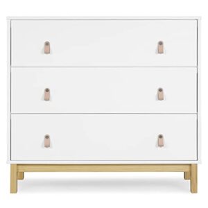 babyGap Legacy 3 Drawer Dresser with Leather Pulls - Greenguard Gold Certified, Bianca White/Natural