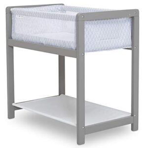 delta children classic wood bedside bassinet sleeper – portable crib with high-end wood frame, link