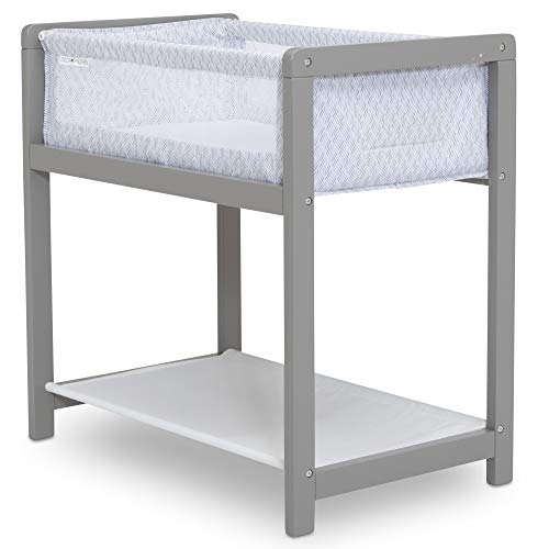 Delta Children Classic Wood Bedside Bassinet Sleeper - Portable Crib with High-End Wood Frame, Link