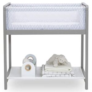 Delta Children Classic Wood Bedside Bassinet Sleeper - Portable Crib with High-End Wood Frame, Link