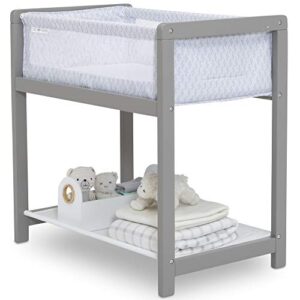 Delta Children Classic Wood Bedside Bassinet Sleeper - Portable Crib with High-End Wood Frame, Link