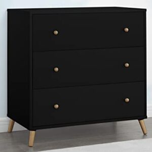 Delta Children Essex 3 Drawer Dresser, Ebony/Natural