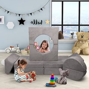 Betterhood Play Couch Sofa for Kids Imaginative Furniture Play Set for Creative Kids,Toddler to Teen Bedroom Furniture,Girls and Boys Playroom Sofa 8PCS