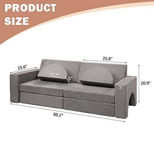 Betterhood Play Couch Sofa for Kids Imaginative Furniture Play Set for Creative Kids,Toddler to Teen Bedroom Furniture,Girls and Boys Playroom Sofa 8PCS