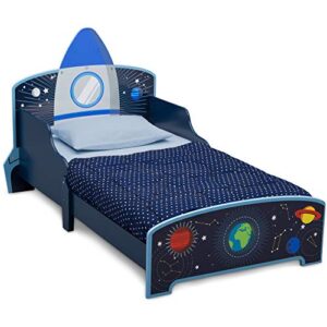 delta children space adventures rocket ship wood toddler bed – greenguard gold certified, blue