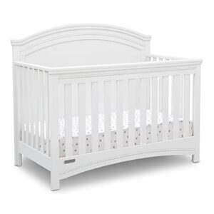 Delta Children Simmons Kids SlumberTime Emma 4-in-1 Convertible Baby Crib N More - Greenguard Gold Certified, Bianca White