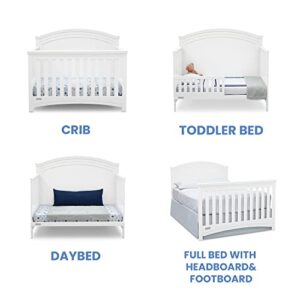 Delta Children Simmons Kids SlumberTime Emma 4-in-1 Convertible Baby Crib N More - Greenguard Gold Certified, Bianca White