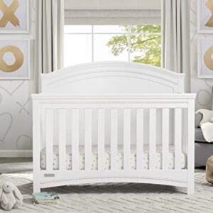 Delta Children Simmons Kids SlumberTime Emma 4-in-1 Convertible Baby Crib N More - Greenguard Gold Certified, Bianca White