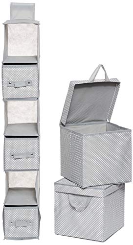 Delta Children Nursery Storage 48 Piece Set - Easy Storage/Organization Solution - Keeps Bedroom, Nursery & Closet Clean, Dove Grey