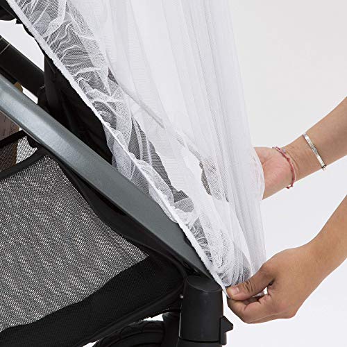 Mosquito Net for Infant Car Seats, Infant Strollers and Bassinets | Breathable with Elastic Netting for Easy fit | Delta Children | White