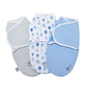 delta children little lambs adjustable swaddle wrap – 100% cotton – size small/medium, fits babies 0-3 months/7-14 lbs, 3-pack, boy, blue