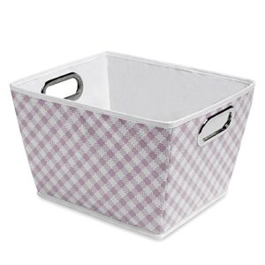 delta children deluxe water-resistant rectangle tapered tote, gingham/pink