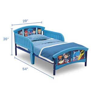 Delta Children Plastic Toddler Bed, DC Super Friends | Batman | Superman | Cyborg | The Flash | Aquaman